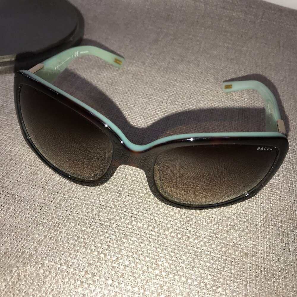 Teal Blue Rimmed Tortoise Ralph Lauren Sunglasses Square